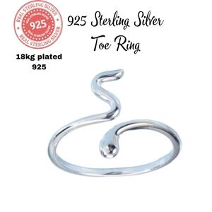 18kwgp 925 Sterling Silver Toe Ring Adjustable